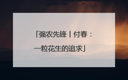 强农先锋丨付春：一粒花生的追求